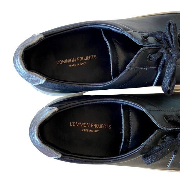 Common Projects‎ Achilles Black Leather Sneakers Women's Sz 41 Designer Luxury - Picture 8 of 10